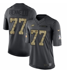 Men's Nike Philadelphia Eagles #77 Michael Bennett Limited Black 2016 Salute to Service NFL Jersey