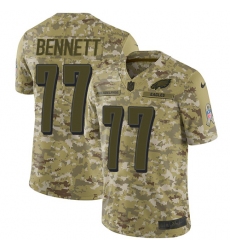 Men's Nike Philadelphia Eagles #77 Michael Bennett Limited Camo 2018 Salute to Service NFL Jersey
