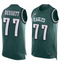 Men's Nike Philadelphia Eagles #77 Michael Bennett Limited Midnight Green Player Name & Number Tank Top NFL Jersey