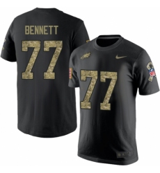 Nike Philadelphia Eagles #77 Michael Bennett Black Camo Salute to Service T-Shirt