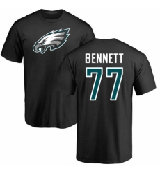 Nike Philadelphia Eagles #77 Michael Bennett Black Name & Number Logo T-Shirt