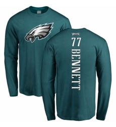 Nike Philadelphia Eagles #77 Michael Bennett Green Backer Long Sleeve T-Shirt