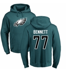 Nike Philadelphia Eagles #77 Michael Bennett Green Name & Number Logo Pullover Hoodie