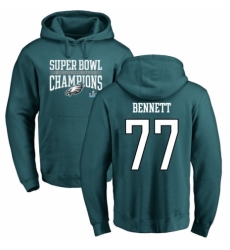 Nike Philadelphia Eagles #77 Michael Bennett Green Super Bowl LII Champions Pullover Hoodie