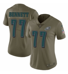 Women's Nike Philadelphia Eagles #77 Michael Bennett Limited Olive 2017 Salute to Service NFL Jersey