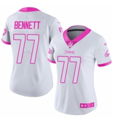 Women's Nike Philadelphia Eagles #77 Michael Bennett Limited White/Pink Rush Fashion NFL Jersey