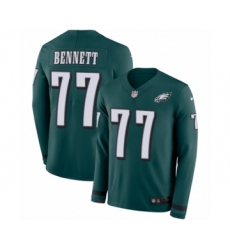 Youth Nike Philadelphia Eagles #77 Michael Bennett Limited Green Therma Long Sleeve NFL Jersey