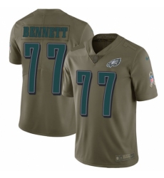 Youth Nike Philadelphia Eagles #77 Michael Bennett Limited Olive 2017 Salute to Service NFL Jersey