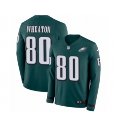 Youth Nike Philadelphia Eagles #80 Markus Wheaton Limited Green Therma Long Sleeve NFL Jersey