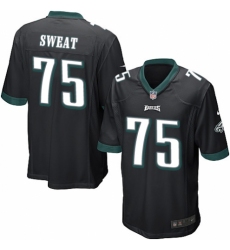 Men's Nike Philadelphia Eagles #75 Josh Sweat Game Black Alternate NFL Jersey