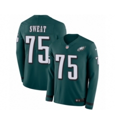 Men's Nike Philadelphia Eagles #75 Josh Sweat Limited Green Therma Long Sleeve NFL Jersey