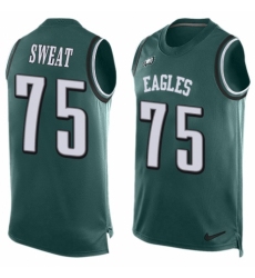 Men's Nike Philadelphia Eagles #75 Josh Sweat Limited Midnight Green Player Name & Number Tank Top NFL Jersey