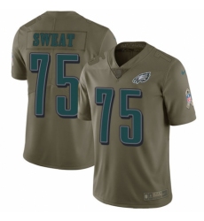 Men's Nike Philadelphia Eagles #75 Josh Sweat Limited Olive 2017 Salute to Service NFL Jersey