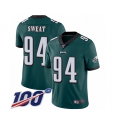 Men's Philadelphia Eagles #94 Josh Sweat Midnight Green Team Color Vapor Untouchable Limited Player 100th Season Football Jersey