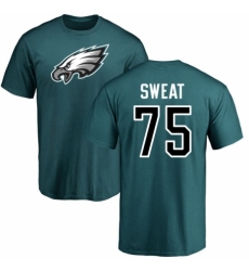 Nike Philadelphia Eagles #75 Josh Sweat Green Name & Number Logo T-Shirt