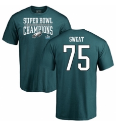 Nike Philadelphia Eagles #75 Josh Sweat Green Super Bowl LII Champions T-Shirt