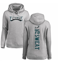 Women's Nike Philadelphia Eagles #75 Josh Sweat Ash Backer Pullover Hoodie
