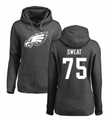 Women's Nike Philadelphia Eagles #75 Josh Sweat Ash One Color Pullover Hoodie