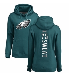 Women's Nike Philadelphia Eagles #75 Josh Sweat Green Backer Pullover Hoodie