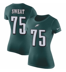 Women's Nike Philadelphia Eagles #75 Josh Sweat Green Rush Pride Name & Number T-Shirt