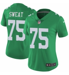 Women's Nike Philadelphia Eagles #75 Josh Sweat Limited Green Rush Vapor Untouchable NFL Jersey