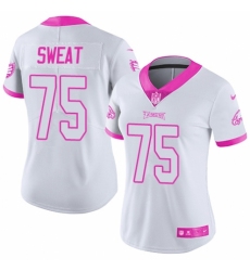 Women's Nike Philadelphia Eagles #75 Josh Sweat Limited White/Pink Rush Fashion NFL Jersey
