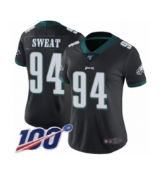 Women's Philadelphia Eagles #94 Josh Sweat Black Alternate Vapor Untouchable Limited Player 100th Season Football Jersey