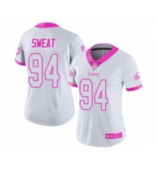 Women's Philadelphia Eagles #94 Josh Sweat Limited White Pink Rush Fashion Football Jersey