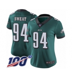 Women's Philadelphia Eagles #94 Josh Sweat Midnight Green Team Color Vapor Untouchable Limited Player 100th Season Football Jersey
