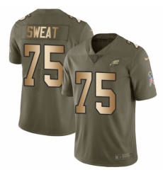 Youth Nike Philadelphia Eagles #75 Josh Sweat Limited Olive/Gold 2017 Salute to Service NFL Jersey