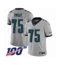 Youth Philadelphia Eagles #75 Josh Sweat Limited Silver Inverted Legend 100th Season Football Jersey