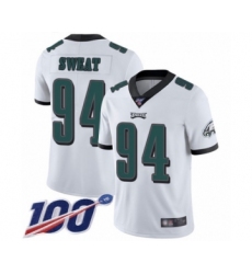 Youth Philadelphia Eagles #94 Josh Sweat White Vapor Untouchable Limited Player 100th Season Football Jersey
