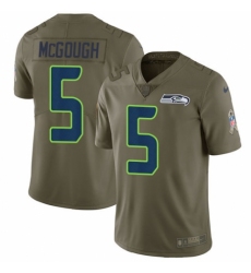 Men's Nike Seattle Seahawks #5 Alex McGough Limited Olive 2017 Salute to Service NFL Jersey