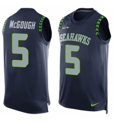 Men's Nike Seattle Seahawks #5 Alex McGough Limited Steel Blue Player Name & Number Tank Top NFL Jersey
