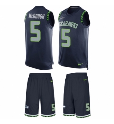 Men's Nike Seattle Seahawks #5 Alex McGough Limited Steel Blue Tank Top Suit NFL Jersey