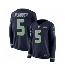 Women's Nike Seattle Seahawks #5 Alex McGough Limited Navy Blue Therma Long Sleeve NFL Jersey
