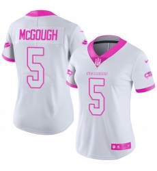 Women's Nike Seattle Seahawks #5 Alex McGough Limited White/Pink Rush Fashion NFL Jersey