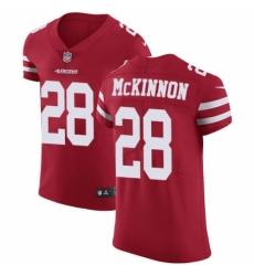 Men's Nike San Francisco 49ers #28 Jerick McKinnon Red Team Color Vapor Untouchable Elite Player NFL Jersey