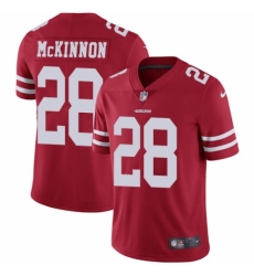 Men's Nike San Francisco 49ers #28 Jerick McKinnon Red Team Color Vapor Untouchable Limited Player NFL Jersey