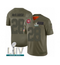 Men's San Francisco 49ers #28 Jerick McKinnon Limited Olive 2019 Salute to Service Super Bowl LIV Bound Football Jersey