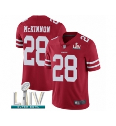 Men's San Francisco 49ers #28 Jerick McKinnon Red Team Color Vapor Untouchable Limited Player Super Bowl LIV Bound Football Jersey