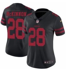 Women's Nike San Francisco 49ers #28 Jerick McKinnon Black Vapor Untouchable Elite Player NFL Jersey