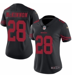 Women's Nike San Francisco 49ers #28 Jerick McKinnon Limited Black Rush Vapor Untouchable NFL Jersey