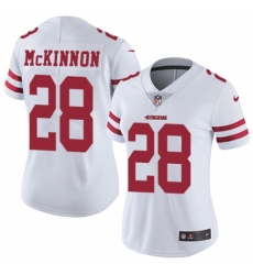 Women's Nike San Francisco 49ers #28 Jerick McKinnon White Vapor Untouchable Elite Player NFL Jersey