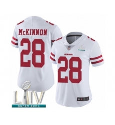 Women's San Francisco 49ers #28 Jerick McKinnon White Vapor Untouchable Limited Player Super Bowl LIV Bound Football Jersey
