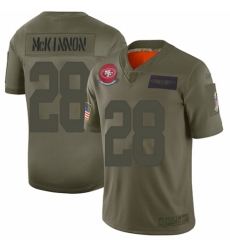 Youth San Francisco 49ers #28 Jerick McKinnon Limited Camo 2019 Salute to Service Football Jersey