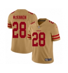 Youth San Francisco 49ers #28 Jerick McKinnon Limited Gold Inverted Legend Football Jersey