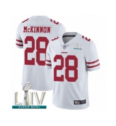 Youth San Francisco 49ers #28 Jerick McKinnon White Vapor Untouchable Limited Player Super Bowl LIV Bound Football Jersey