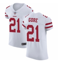 Men's Nike San Francisco 49ers #21 Frank Gore White Vapor Untouchable Elite Player NFL Jersey