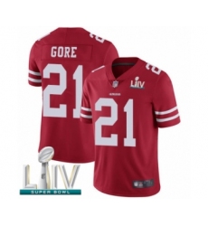 Men's San Francisco 49ers #21 Frank Gore Red Team Color Vapor Untouchable Limited Player Super Bowl LIV Bound Football Jersey